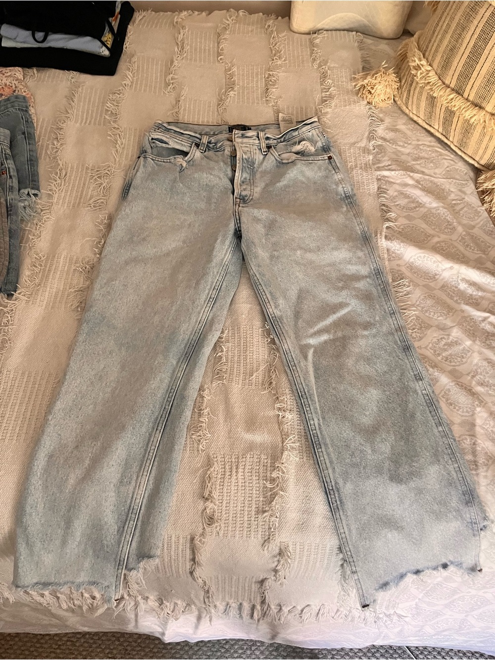 Abercrombie & Fitch Light Wash Wide Leg Jeans